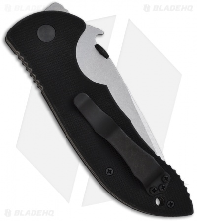 Emerson Commander SFS Folding Knife w/ Wave (3.75" Stonewash Serr)