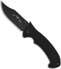 Emerson CQC-13BT Bowie Folding Knife (3.85" Black Plain)