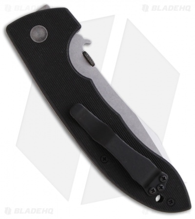 Emerson CQC-8 SFS Bowie Folding Knife w/ Wave (3.9" Stonewash Serr)