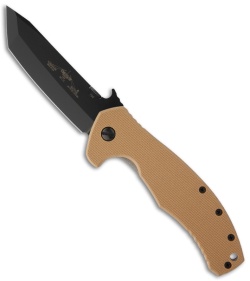 Emerson Roadhouse BT Desert Tan G-10 Folding Knife (3.8" Black Plain)