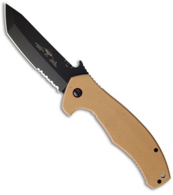 Emerson Super Roadhouse BTS Knife Desert Tan G-10 (4.2" Black Serr)