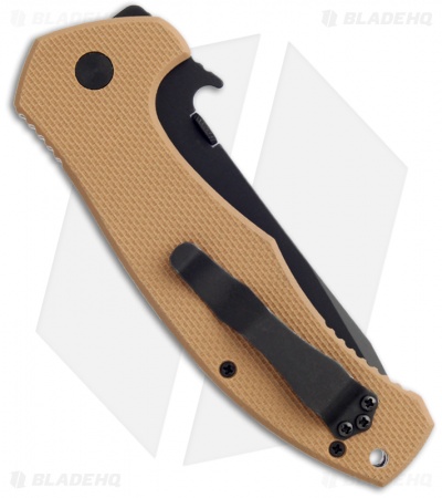 Emerson Super Roadhouse BTS Knife Desert Tan G-10 (4.2" Black Serr)