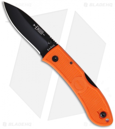 Ka-Bar Dozier Orange Folding Hunter Folding Knife (3" Black Plain) 4062BO