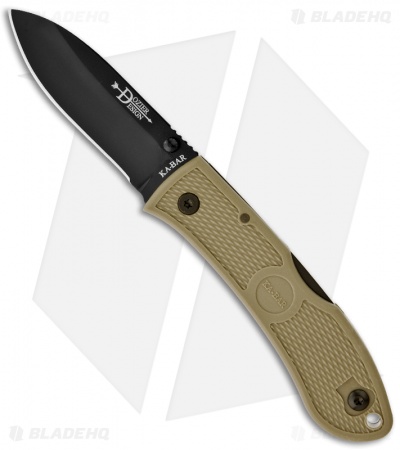 Ka-Bar Dozier Coyote Brown Folding Hunter Folding (3" Black Plain) 4062 CB