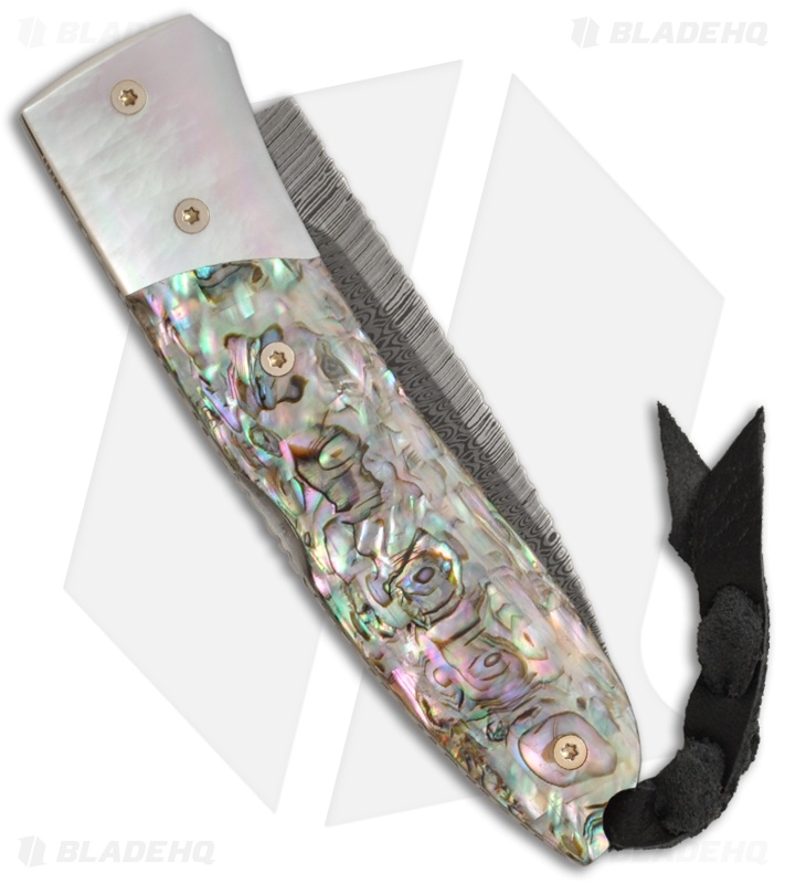 LionSteel Opera Gentleman's Knife Mother of Pearl w/ Abalone Damascus