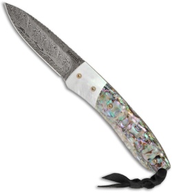 LionSteel Opera Gentleman's Knife Mother of Pearl w/ Abalone Damascus | 7300