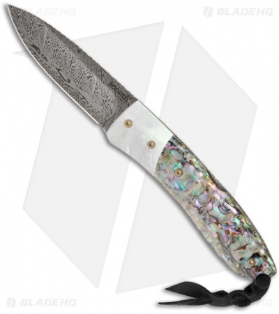 LionSteel Opera Gentleman's Knife Mother of Pearl w/ Abalone Damascus