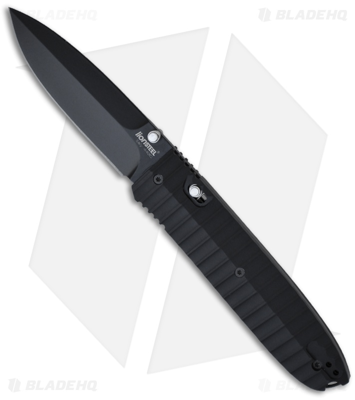 LionSteel Daghetta Black Aluminum Folding Knife (3.25" Black) Italy 8701AL