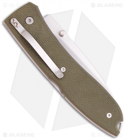 LionSteel Big Opera Green G-10 Folding Knife (3.5" Satin) Italy 8810 GN