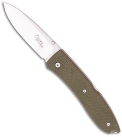 LionSteel Big Opera Green G-10 Folding Knife (3.5" Satin) Italy 8810 GN