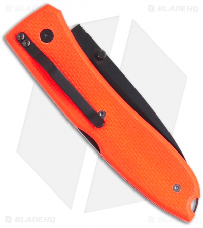 LionSteel Big Opera Orange G-10 Folding Knife (3.5" Black) Italy 8810 OR