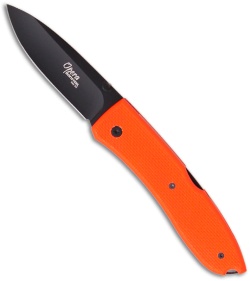 LionSteel Big Opera Orange G-10 Folding Knife (3.5" Black) Italy 8810 OR