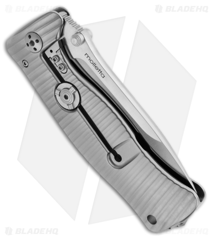 LionSteel Knives SR1-Ti G Gray Titanium Folding Knife (3.7" Satin Plain)