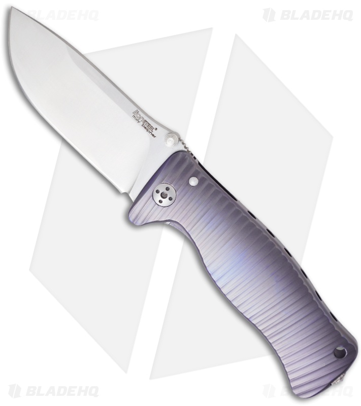 LionSteel SR1-Ti V Violet Titanium Folding Knife (3.7" Satin Plain)