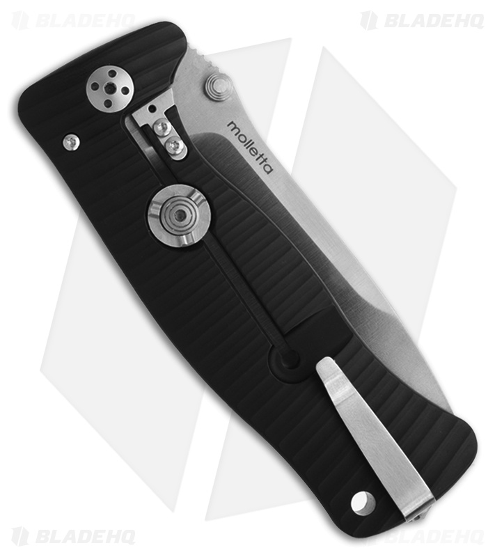 LionSteel Knives SR1-Al Knife Black Aluminum Folder (3.7" Satin)