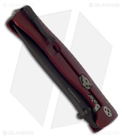 LionSteel Knives SR1AL Knife Red Aluminum Folding (3.7" Black Plain)