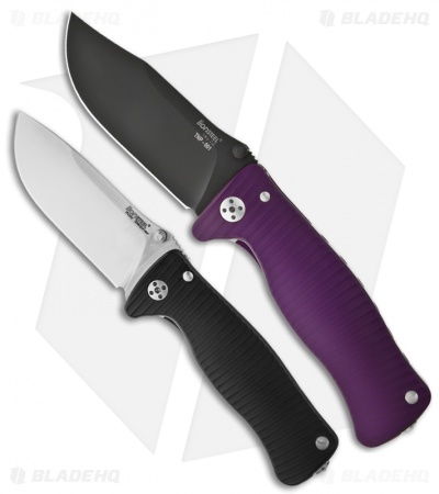 LionSteel SR2 Red Aluminum Folding Knife (3.125" Black Plain)