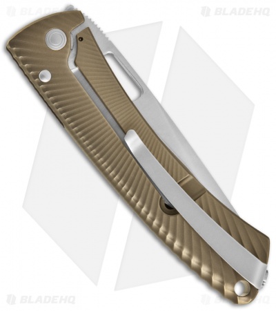 LionSteel TiSpine Folding Knife Matte Bronze Titanium (3.35" Satin) TS1