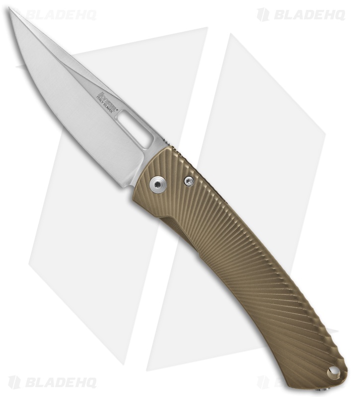 LionSteel TiSpine Folding Knife Matte Bronze Titanium (3.35" Satin) TS1