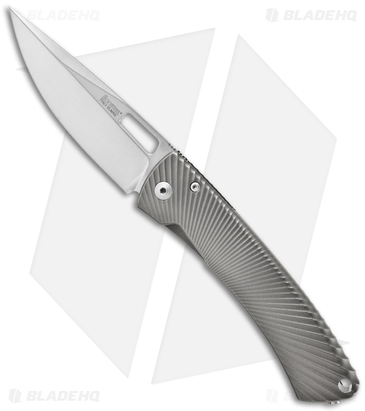 LionSteel TiSpine Folding Knife Matte Gunmetal Titanium (3.35" Satin) TS1