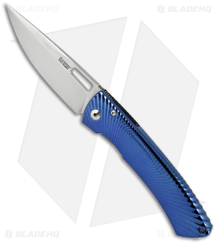 LionSteel TiSpine Folding Knife Polished Violet/Blue Titanium (3.35" Satin) TS1