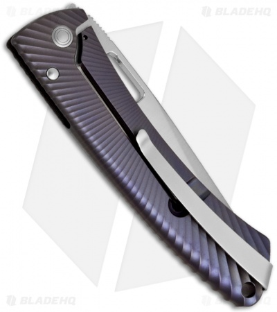 LionSteel TiSpine Folding Knife Matte Violet/Blue Titanium (3.35" Satin) TS1