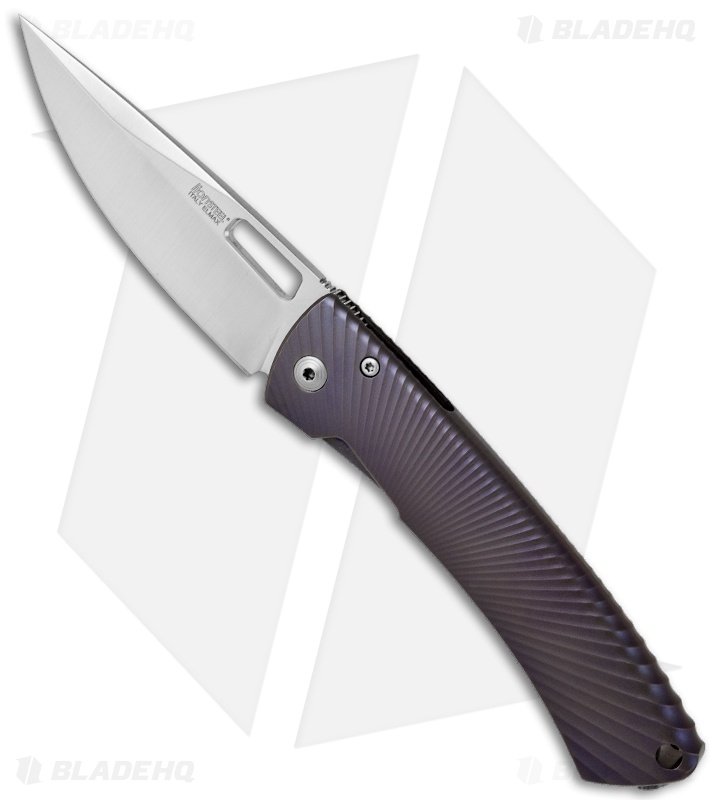 LionSteel TiSpine Folding Knife Matte Violet/Blue Titanium (3.35" Satin) TS1