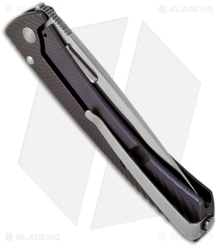 LionSteel TiSpine Folding Knife Matte Violet/Blue Titanium (3.35" Satin) TS1