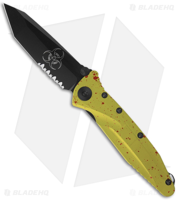 Microtech Socom Delta Zombie Green Tanto Folding Knife (4" Black Serr ...
