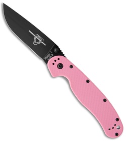 Ontario RAT Model 1 Liner Lock Knife Pink (3.625" Black) 8866