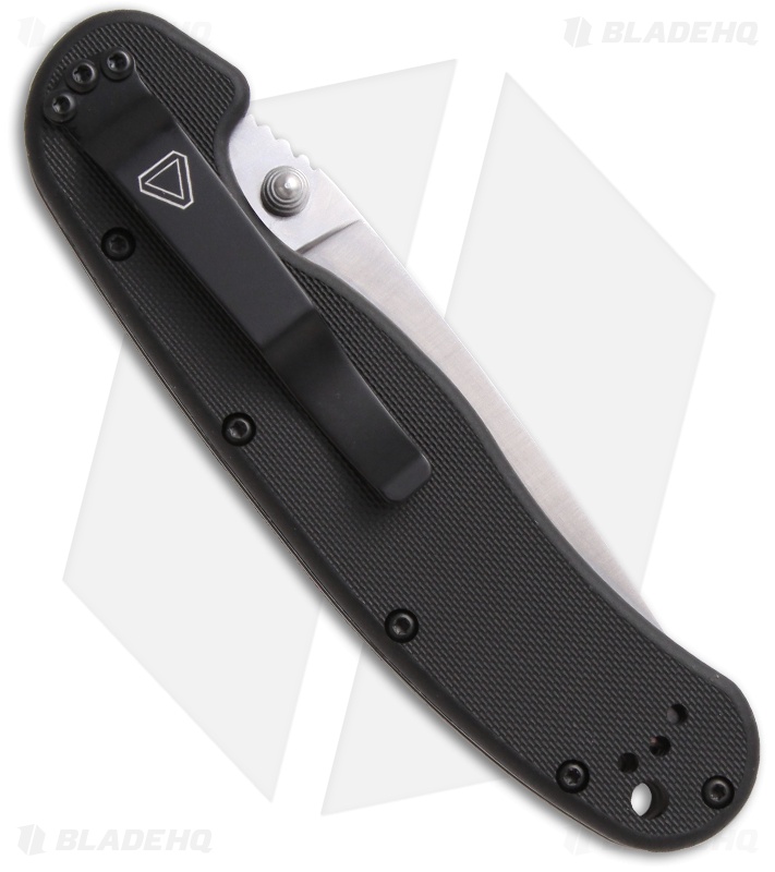 Ontario RAT Model 1 Liner Lock Knife Black (3.625" Satin Serr) 8849SS