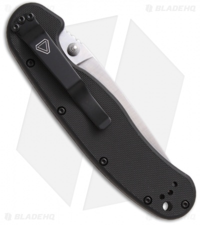 Ontario RAT Model 1 Liner Lock Knife Black (3.625" Satin Serr) 8849SS