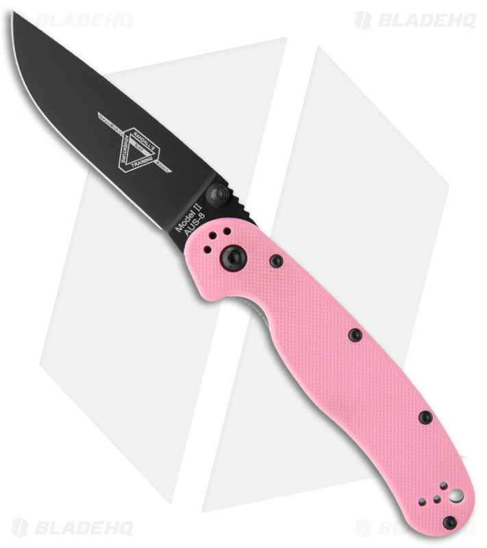Ontario RAT Model 2 Liner Lock Knife Pink (Black) - Blade HQ