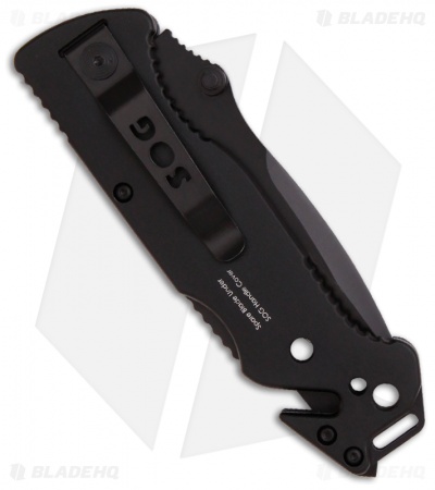 SOG Escape Lockback Knife Black (3.4" Black Serr) FF-25