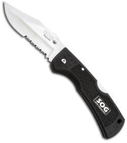 SOG Magnadot Lockback Knife (3.63" Satin Serr) S301