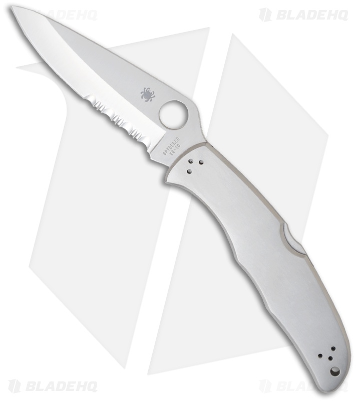 Spyderco Endura 4 Stainless Steel SS Folder (3.875" Satin Serr) C10PS 