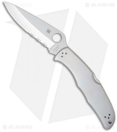 Spyderco Endura 4 Stainless Steel SS Folder (3.875" Satin Serr) C10PS 