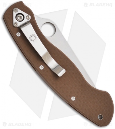 Spyderco Sprint Run Military Knife Brown G-10 (4" Satin CTS-XHP) C36GPBNXHP