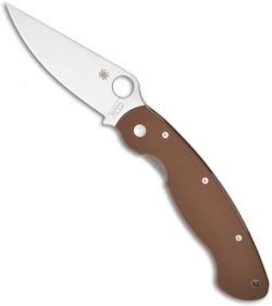 Spyderco Sprint Run Military Knife Brown G-10 (4" Satin CTS-XHP) C36GPBNXHP