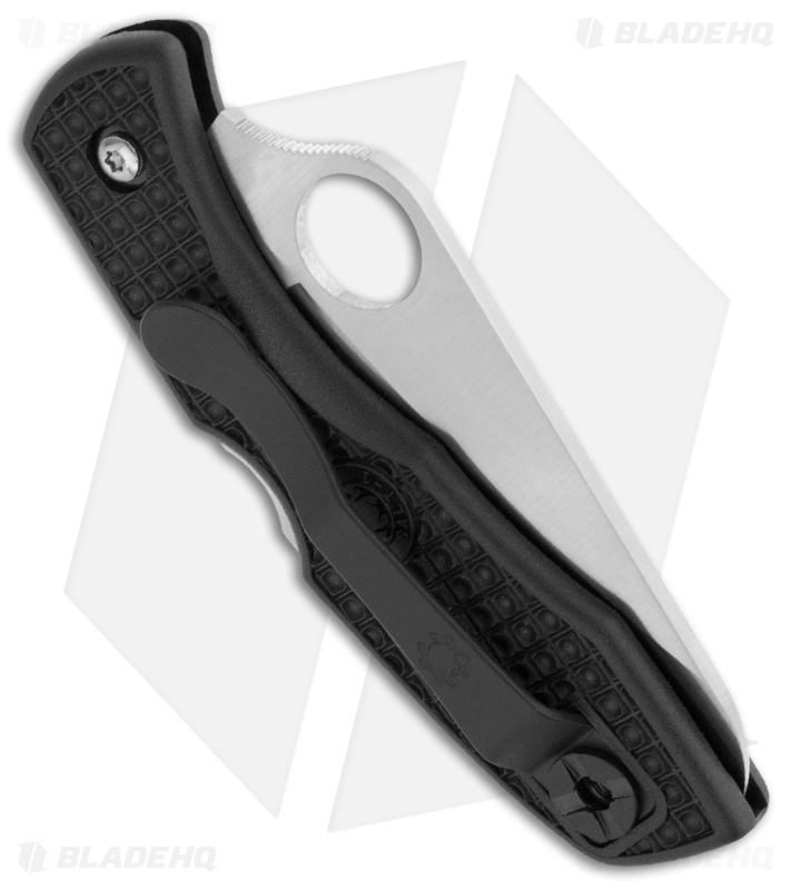 Spyderco Salt I Black FRN Folding Knife (3" Satin Serr) C88SBK
