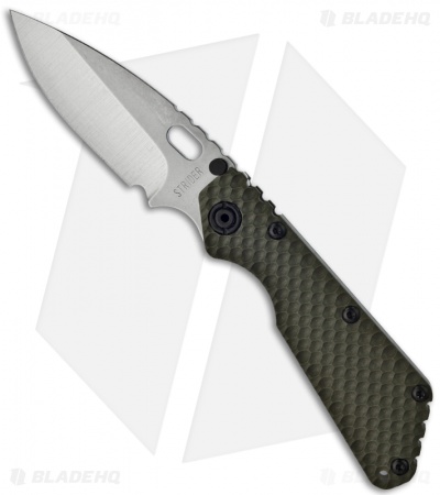 Strider Knives 3/4 SMF GG Knife Green G10 Gunner Grip (3.9" Stonewash Plain)