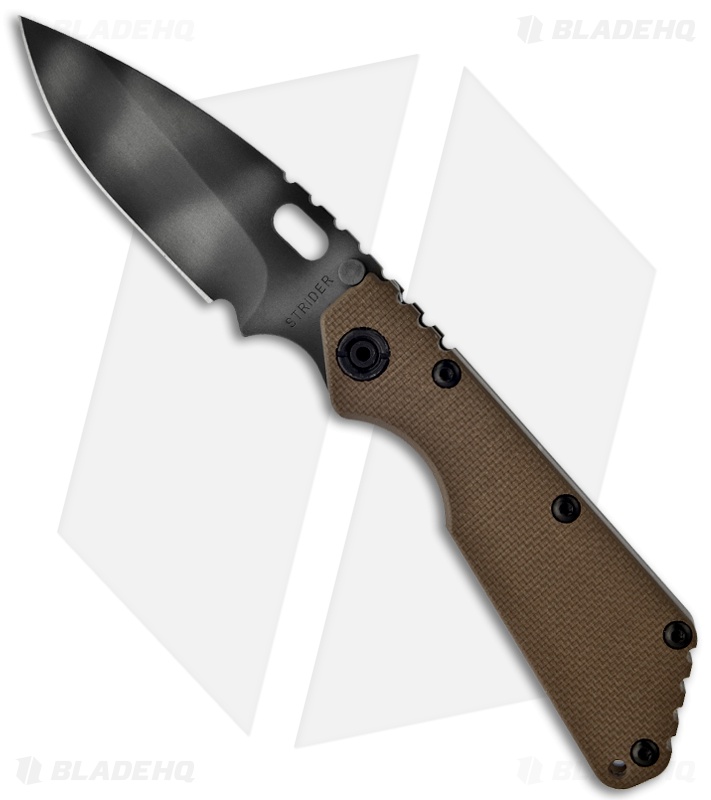 Strider SMF 3/4 Brown G-10 Folding Knife (3.9" Tiger Stripe Plain)