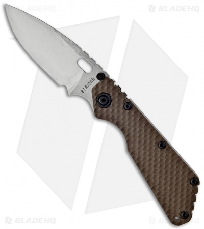 Strider Knives SMF GG Knife Coyote Tan G10 Gunner Grip (3.9" Stonewash Plain)