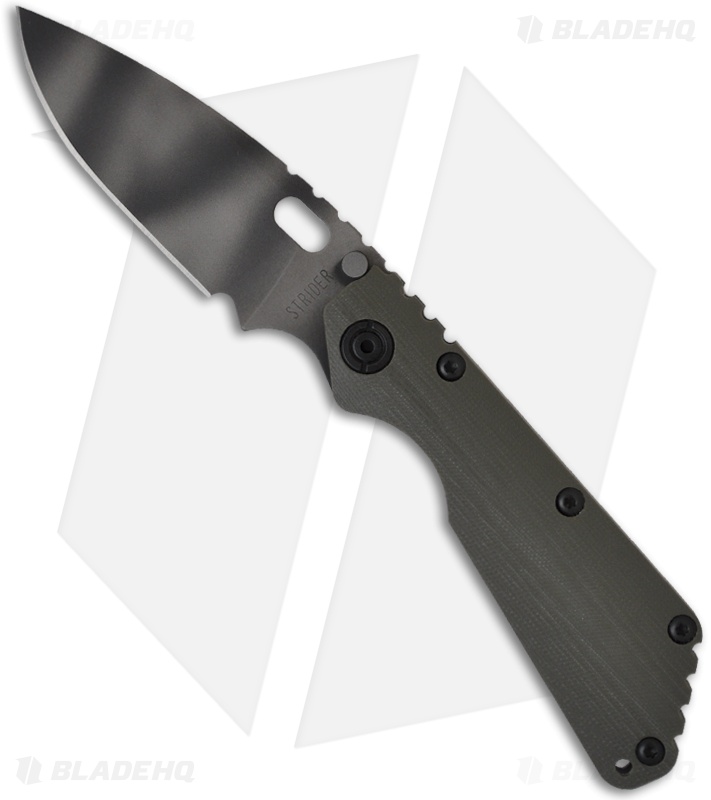 Strider SMF-CC Green G-10 Folding Knife (3.9" Tiger Stripe Plain)