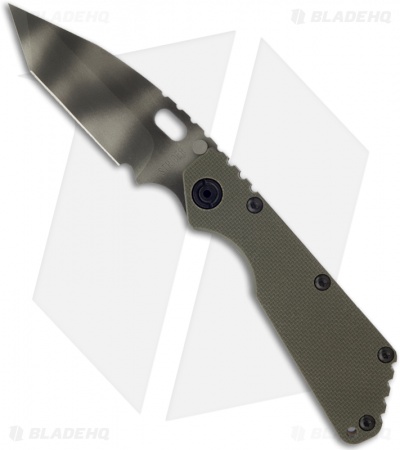 Strider SMF 3/4 Tanto Folding Knife Green G-10 (3.9" Tiger Stripe Plain)