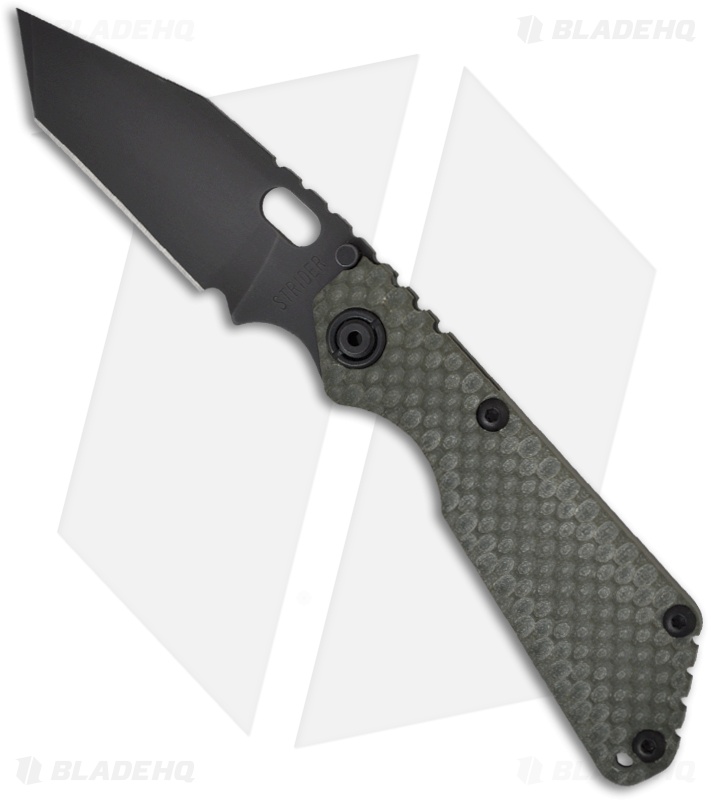 Strider Knives SnG Tanto OD Green GG Gunner Grip Knife (3.5" Black Plain)