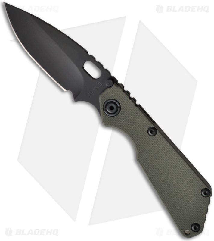 Strider SnG Green G-10 Folding Knife (3.5" Black Plain)