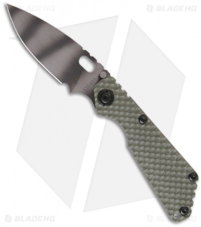 Strider SnG Green GG Gunner Grip Folding Knife (3.5" Tiger Stripe Plain)