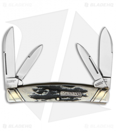 Marbles Black Stag Congress Knife 3.75" Black Bone MR472