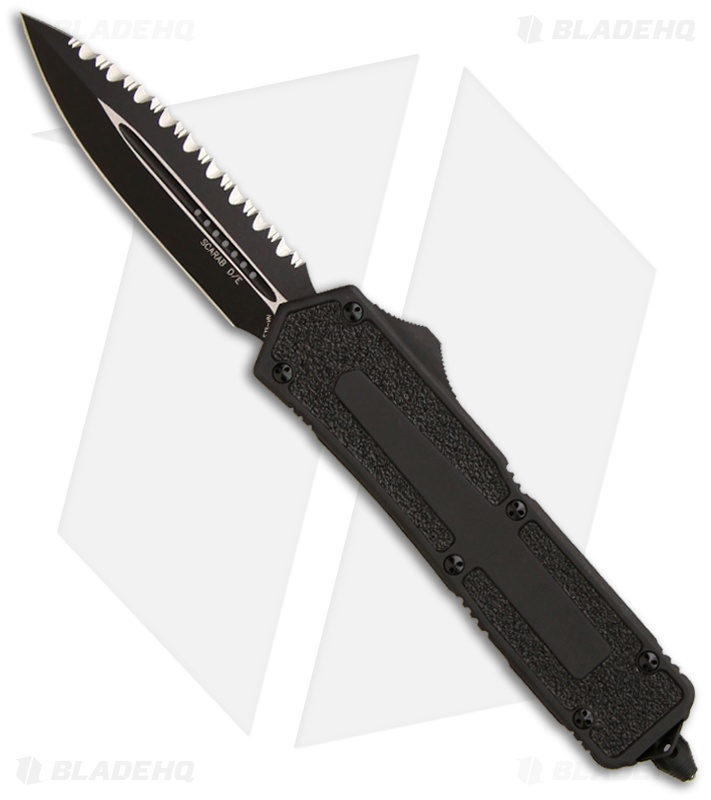 Microtech Tactical Scarab D/E OTF Automatic Knife (3.5" Black Full Serr) 175-3T
